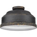 Keating 3 Light 14 inch Antique Black Iron Flush Mount Ceiling Light 